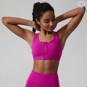 Hot Pink Athleta Zipper Sports Bra (XS)